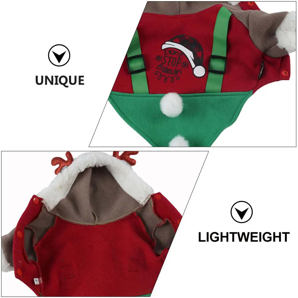 Pet Elk Design Suit High quality Polyester Dog Costume Lightweight Christmas Wearable Winter Outfit Pet Decor Accessory Funny 
Pet Elk Design Suit High quality Polyester Dog Costume Lightweight Christmas Wearable Winter Outfit Pet Decor Accessory Funny