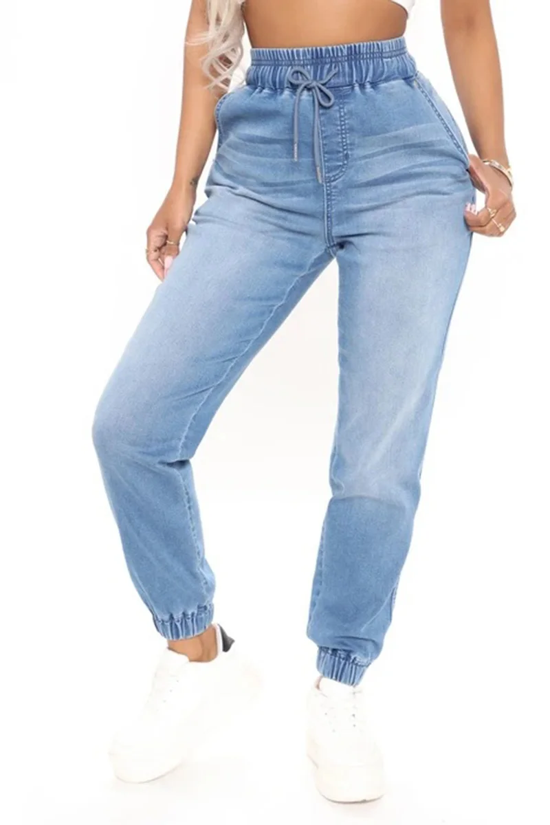 Women Casual Jeans Capris Pant Slim Bleached Hiip Hop Drawstring Fashional Design Pencil Pants High Waist High Elastic 91Y19
Women Casual Jeans Capris Pant Slim Bleached Hiip Hop Drawstring Fashional Design Pencil Pants High Waist High Elastic 91Y19