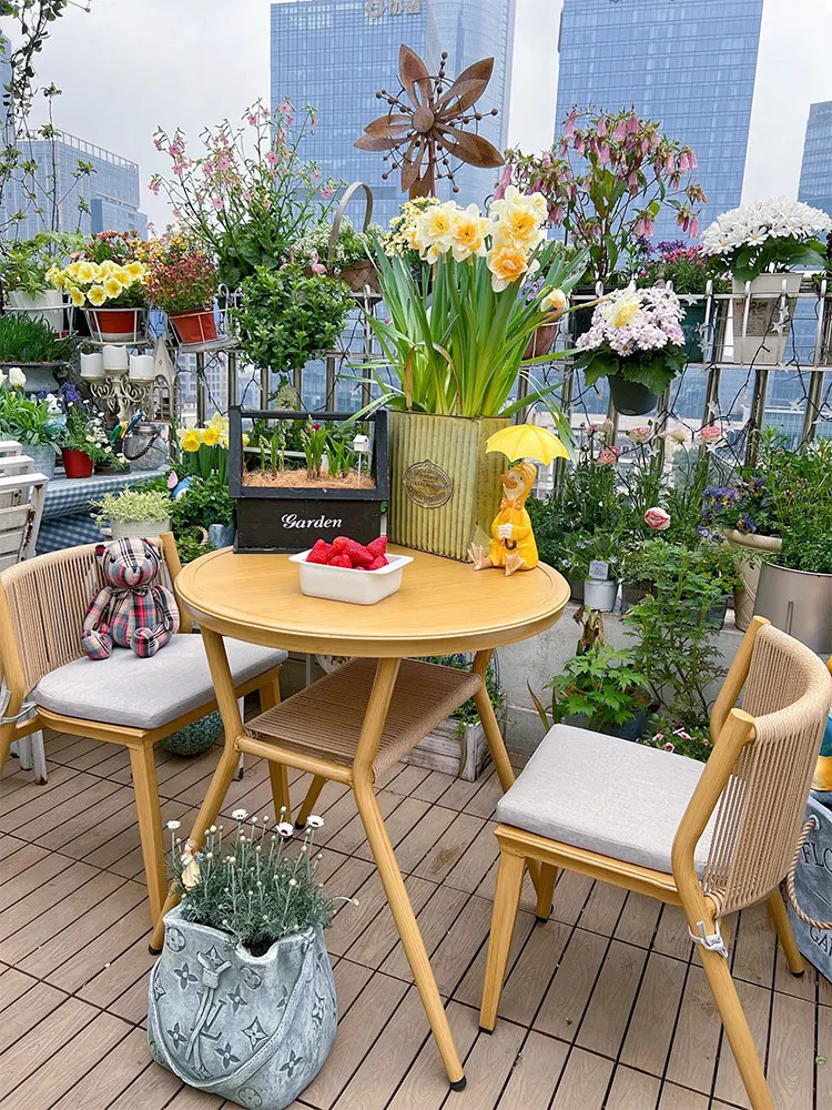 Purple Leaf Balcony Leisure Table and Chair Outdoor Small Tea Table Simplified Vine Chair Three piece Set, One Table
Purple Leaf Balcony Leisure Table and Chair Outdoor Small Tea Table Simplified Vine Chair Three piece Set, One Table