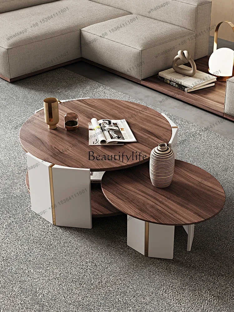 Italian Coffee Table Solid Wood Living Room Home Minimalist round Tea Table
Italian Coffee Table Solid Wood Living Room Home Minimalist round Tea Table