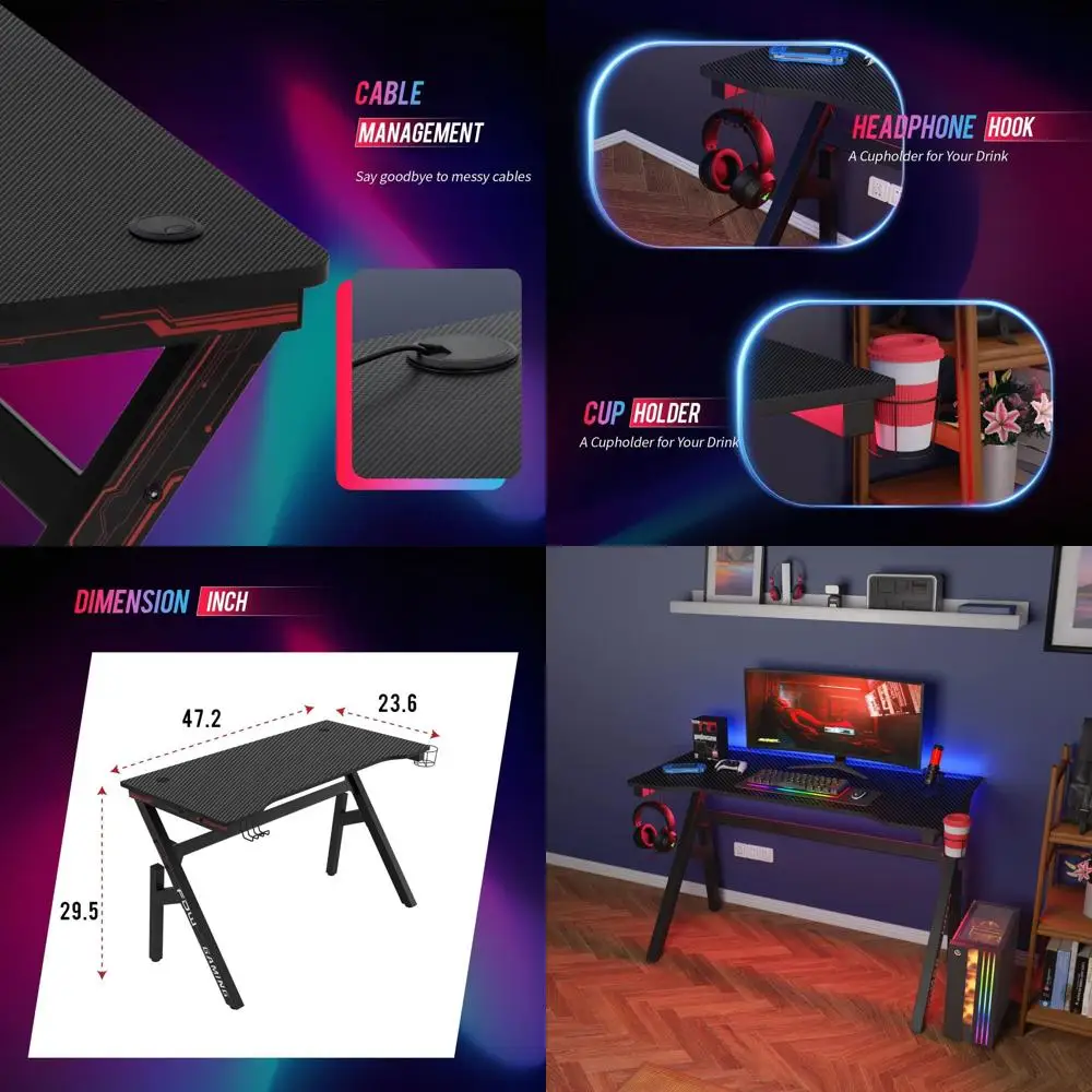 Игровой стол 47 Red с текстурой карбона, стальной рамой, подставкой для кружки, кабель-менеджментом, регулируемыми ножками для геймеров и офисного использования
Игровой стол 47 Red с текстурой карбона, стальной рамой, подставкой для кружки, кабель-менеджментом, регулируемыми ножками для геймеров и офисного использования