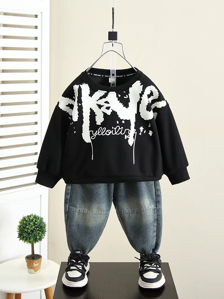 Fashion Boys Clothes Suits Spring Autumn Kids Baby Boys Sweatshirt + Jeans 2pcs Outfits Children Leisure Suit 2-10Year
Fashion Boys Clothes Suits Spring Autumn Kids Baby Boys Sweatshirt + Jeans 2pcs Outfits Children Leisure Suit 2-10Year