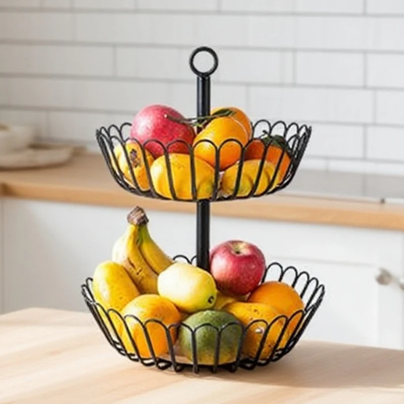 Kitchen double-layer fruit basket removable wooden bottom fruit plate hand basket living room wrought iron candy snack plate
Kitchen double-layer fruit basket removable wooden bottom fruit plate hand basket living room wrought iron candy snack plate