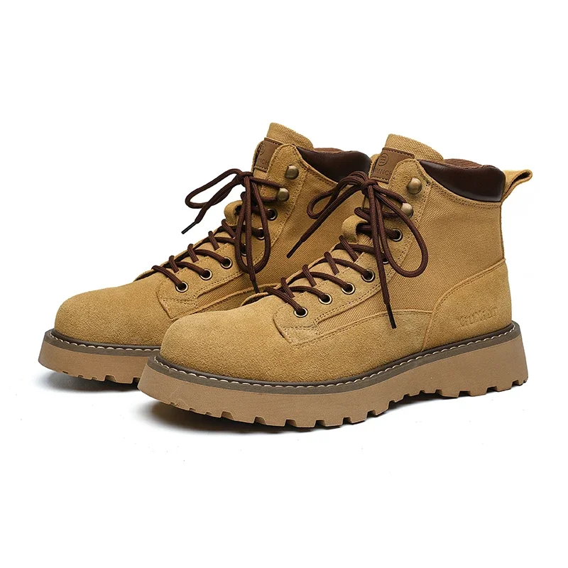 Top Quality New Men Suede Leather Boots Outdoor Casual Leather Handmade Sneakers Young Men Shoes Yellow Thick Bottom Men Boots
Top Quality New Men Suede Leather Boots Outdoor Casual Leather Handmade Sneakers Young Men Shoes Yellow Thick Bottom Men Boots