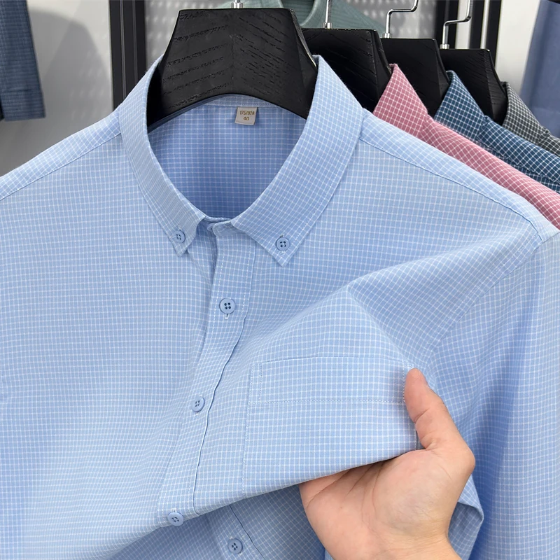 New in shirts 100%cotton plaid long sleeve shirts for men slim fit casual shirt soft houndstooth designer korean clothes
New in shirts 100%cotton plaid long sleeve shirts for men slim fit casual shirt soft houndstooth designer korean clothes