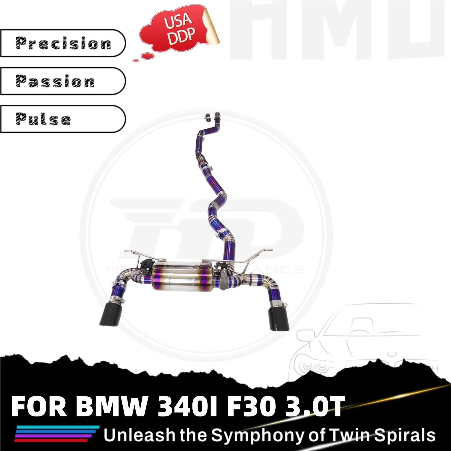 HMD Hot Sales TC4 Catback for BMW 340I F30 3.0T With Electronic Valves Exhaust 3-inch Pipe Muffler Tips
HMD Hot Sales TC4 Catback for BMW 340I F30 3.0T With Electronic Valves Exhaust 3-inch Pipe Muffler Tips