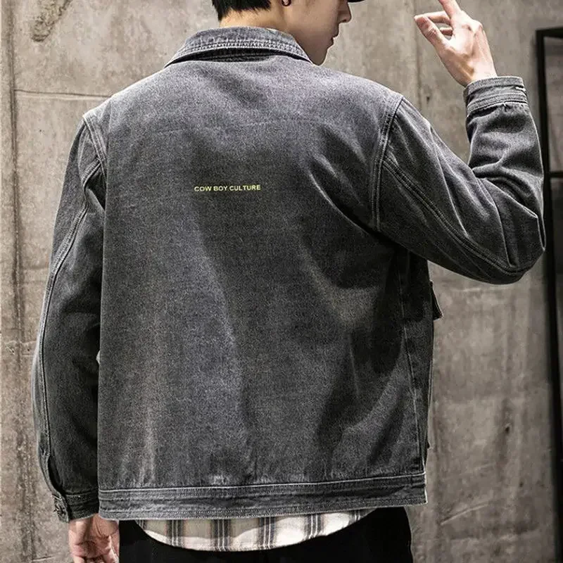 Male Jean Coats Loose Casual Trendy Men's Denim Jacket Y2k Of Fabric Korean Popular Clothes Low Cost Japanese Retro Fast Delvery
Male Jean Coats Loose Casual Trendy Men's Denim Jacket Y2k Of Fabric Korean Popular Clothes Low Cost Japanese Retro Fast Delvery