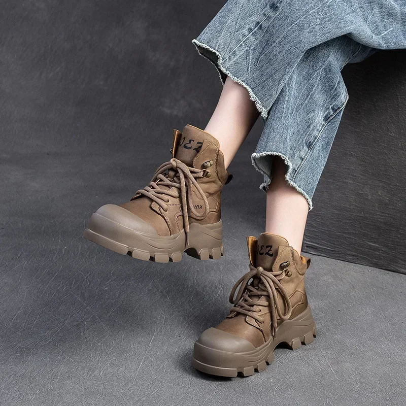 Krasovki 5.5cm Natural Genuine Leather Moccasins Boots Motorcycle Lady Fashion Autumn Ankle Booties Chimney Women Spring Shoes
Krasovki 5.5cm Natural Genuine Leather Moccasins Boots Motorcycle Lady Fashion Autumn Ankle Booties Chimney Women Spring Shoes