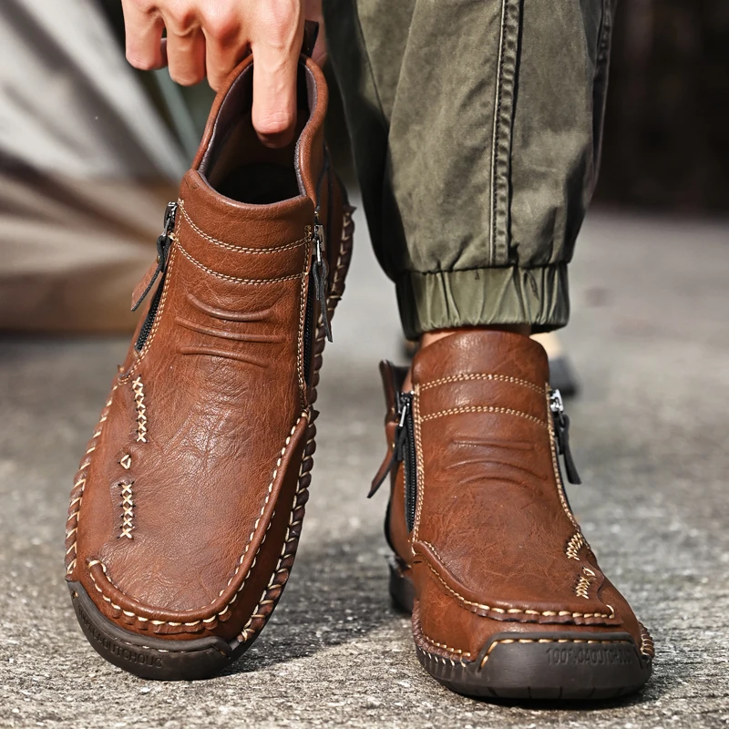 High Quality Men's Ankle Boots Winter Warm Handmade Casual Shoes Leather Walking Sneakers Lightweight Work Boots Zapatillas Male
High Quality Men's Ankle Boots Winter Warm Handmade Casual Shoes Leather Walking Sneakers Lightweight Work Boots Zapatillas Male