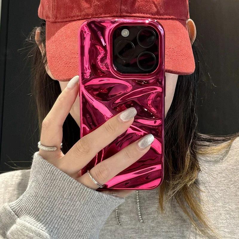 Plating Red Water Ripple Wrinkle Texture Case For iPhone 16 Pro Max 17 Air 15 14 13 12 11 16 Plus Glossy Silicone Back Cover
Plating Red Water Ripple Wrinkle Texture Case For iPhone 16 Pro Max 17 Air 15 14 13 12 11 16 Plus Glossy Silicone Back Cover