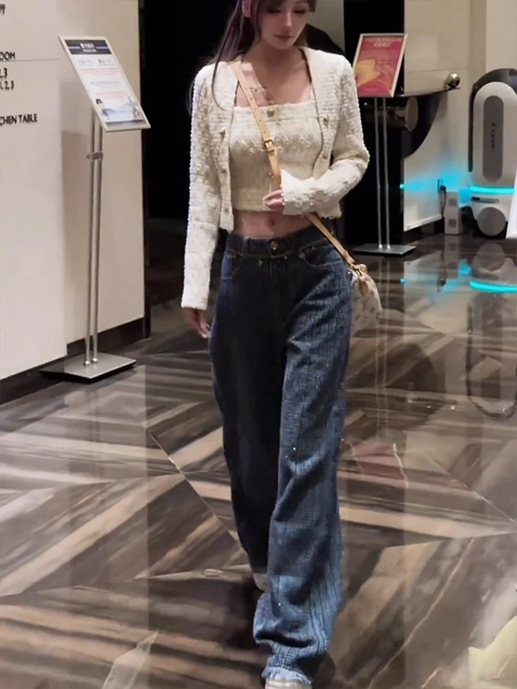 Retro Heavyweight Slouchy Denim Jeans Women's Spring Autumn High Waist Slimming Floor-Length Straight Leg Wide Leg Pants
Retro Heavyweight Slouchy Denim Jeans Women's Spring Autumn High Waist Slimming Floor-Length Straight Leg Wide Leg Pants