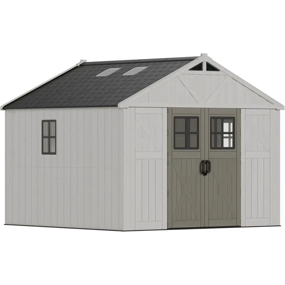 10x10 T Resin Outdoor Storage Shed with loor, Plastic Tool Garden Shed with Windows & Lockable Door, Outside Large Storage Shed
10x10 T Resin Outdoor Storage Shed with loor, Plastic Tool Garden Shed with Windows & Lockable Door, Outside Large Storage Shed