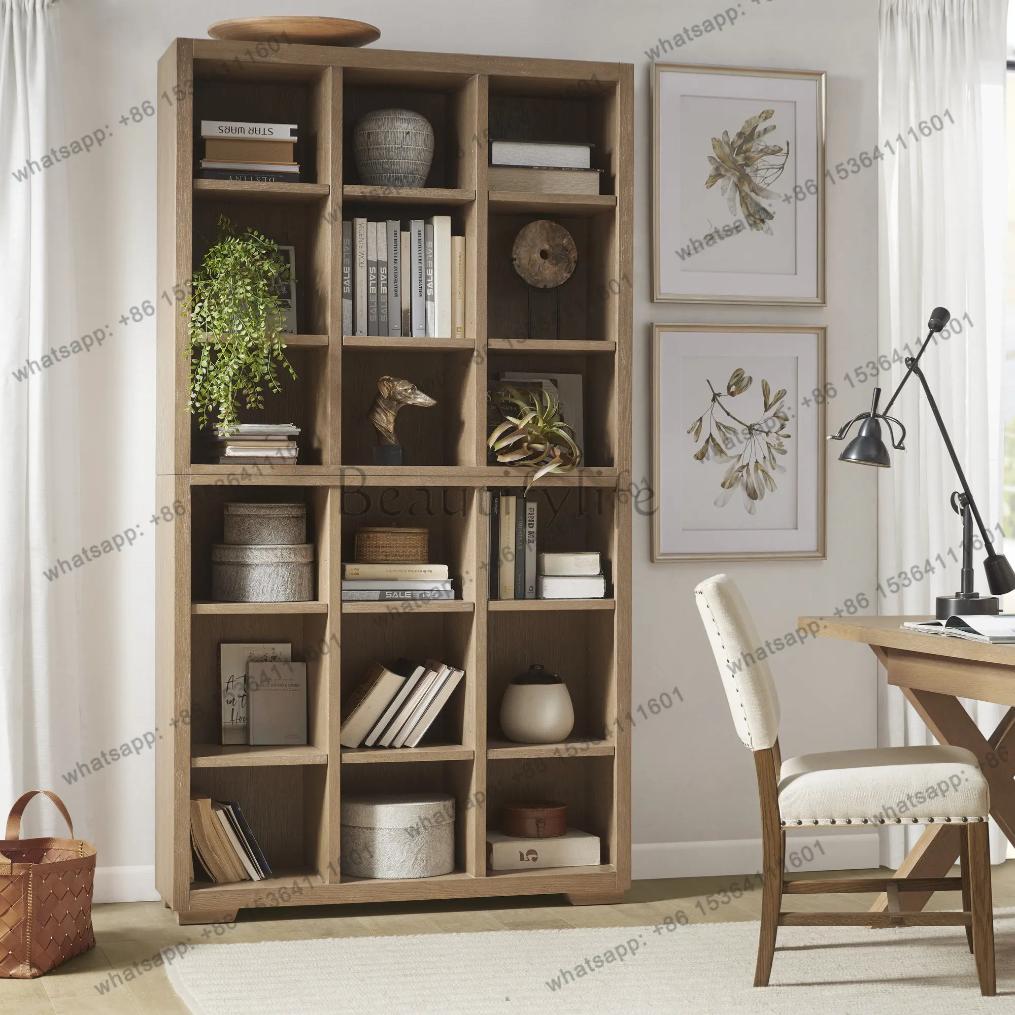 American retro solid wood study high tower bookcase locker
American retro solid wood study high tower bookcase locker