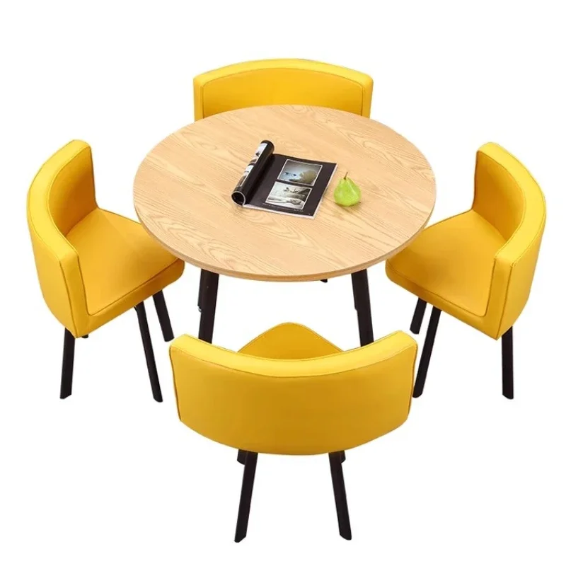 Simple business negotiation, reception table and chair combination, one table and four chairs, casual meeting guests
Simple business negotiation, reception table and chair combination, one table and four chairs, casual meeting guests