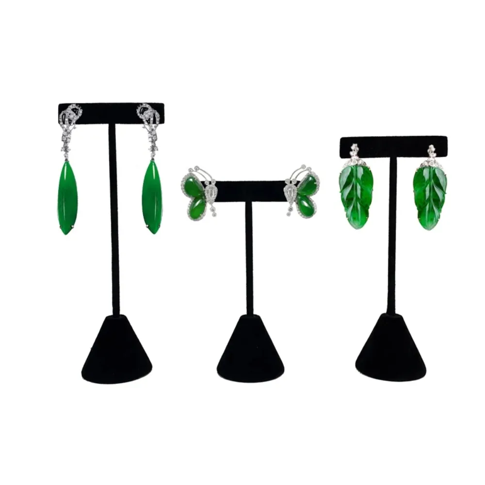 T-Shape Earring Display Stand Flocking Single Layer Jewelry Display Rack Black 3 Different Heights Earrings Holder Organizer
T-Shape Earring Display Stand Flocking Single Layer Jewelry Display Rack Black 3 Different Heights Earrings Holder Organizer