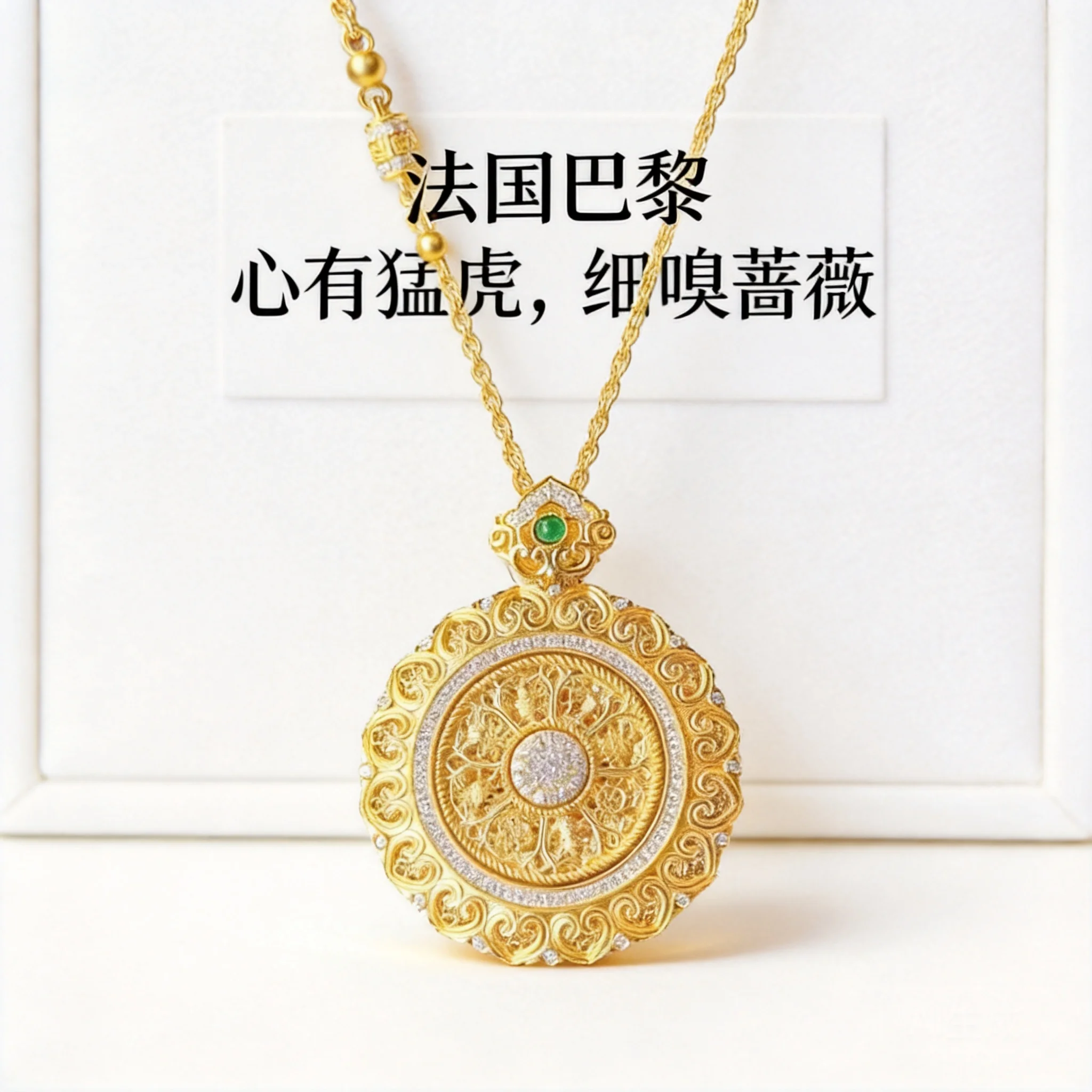 Chinese Style 18k Real Gold Plated Tarnish Resistant Filigree Rotatable Eight Treasure Compass Necklace Inlaid Zircon Blessing
Chinese Style 18k Real Gold Plated Tarnish Resistant Filigree Rotatable Eight Treasure Compass Necklace Inlaid Zircon Blessing