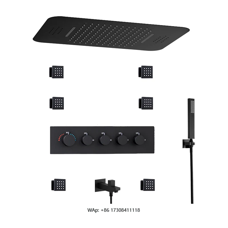 Modern Brushed Brass LED Light Wall Mount Shower Head Sets Hotel & Villa Bath Shower Faucets System Waterfall Complete Set
Modern Brushed Brass LED Light Wall Mount Shower Head Sets Hotel & Villa Bath Shower Faucets System Waterfall Complete Set