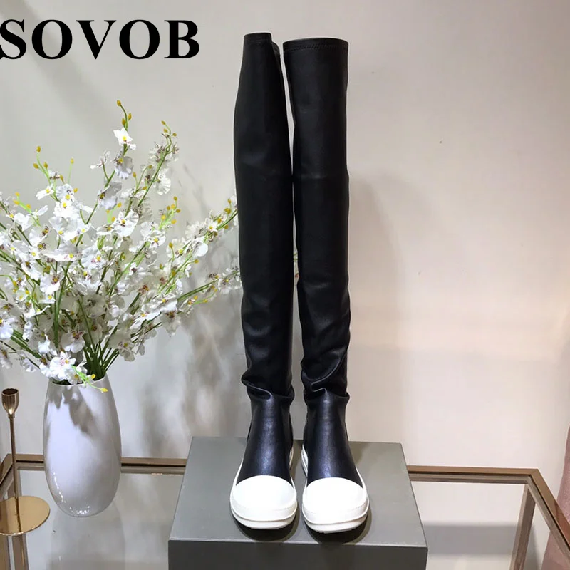 New Spring Autumn Genuine Leather Flat Bottom Over Knee Long Boots Women's Round Toe Slim Thick Bottom Elastic Boots
New Spring Autumn Genuine Leather Flat Bottom Over Knee Long Boots Women's Round Toe Slim Thick Bottom Elastic Boots