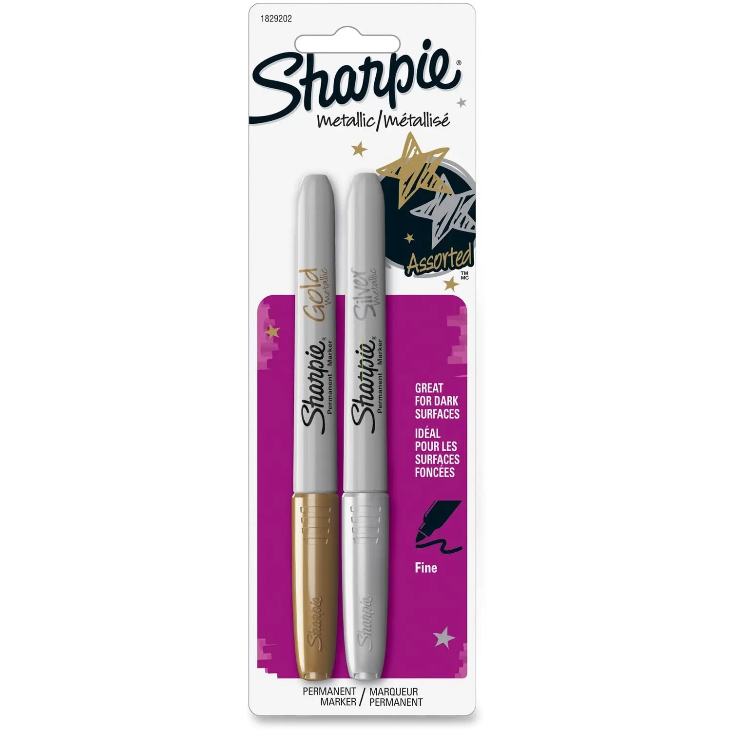 Metallic Fine Point Permanent Markers 2-Pack: Gold & Silver for Crafts & DIY
Metallic Fine Point Permanent Markers 2-Pack: Gold & Silver for Crafts & DIY
