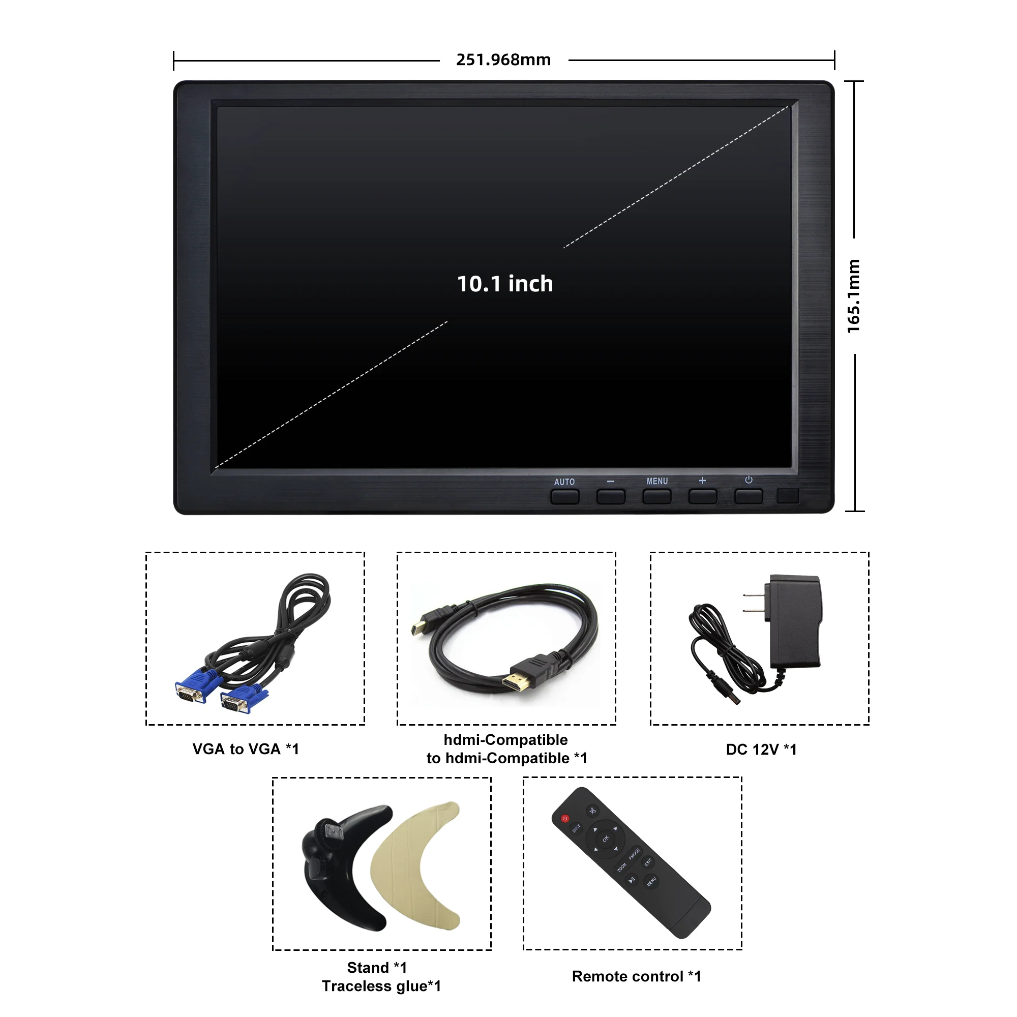 10.1 Inch Monitor 1280*800 Mini Portable Monitor with Stand Remote Control for Vehicle Home Outdoor Security Camera Monitoring
10.1 Inch Monitor 1280*800 Mini Portable Monitor with Stand Remote Control for Vehicle Home Outdoor Security Camera Monitoring