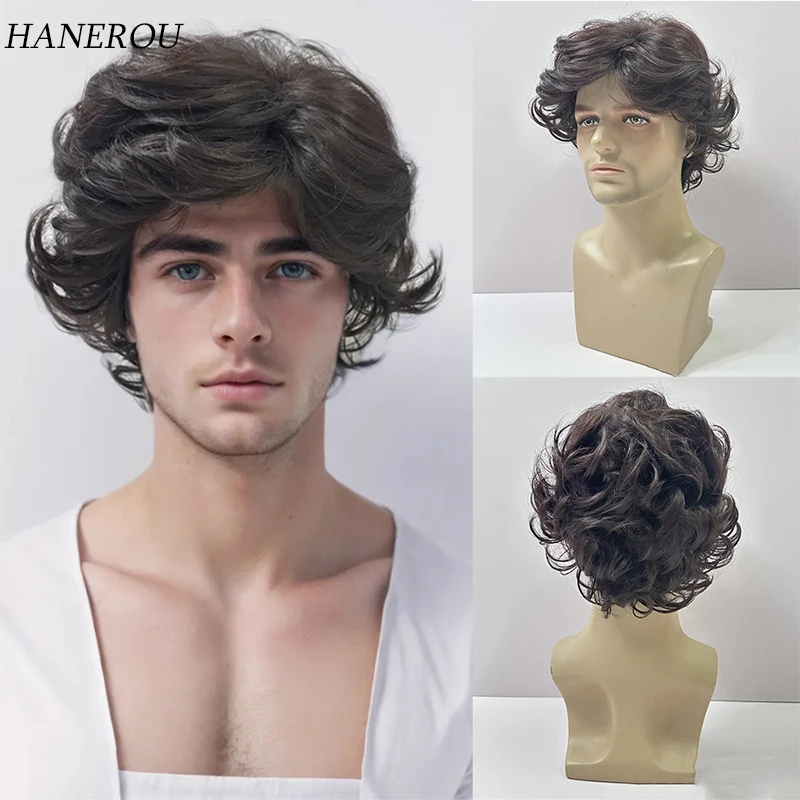 Synthetic Short Curly Hair Wigs For Men Boy Costume Cosplay Party Brownish-Black Heat Resistant Fake Hair
Synthetic Short Curly Hair Wigs For Men Boy Costume Cosplay Party Brownish-Black Heat Resistant Fake Hair