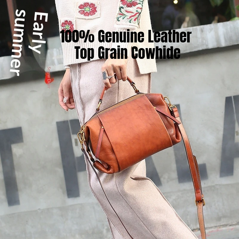 Genuine Leather Handbag for Women, Vintage Top Grain Cowhide Shoulder Crossbody Bag, Large Capacity Tote Purse
Genuine Leather Handbag for Women, Vintage Top Grain Cowhide Shoulder Crossbody Bag, Large Capacity Tote Purse