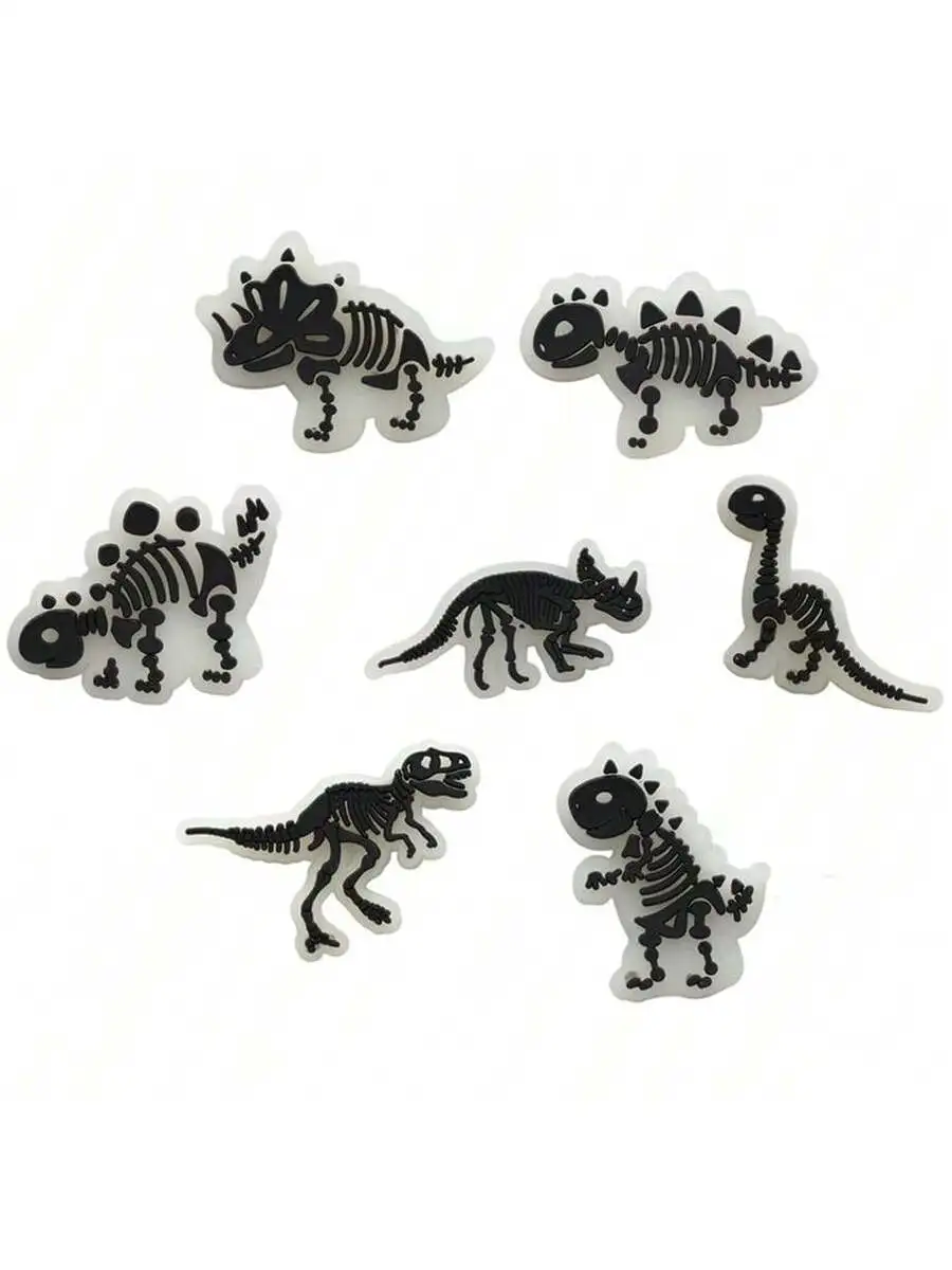 7pcs Glow In The Dark Dinosaur Skeleton PVC Shoe Charms For Adults
7pcs Glow In The Dark Dinosaur Skeleton PVC Shoe Charms For Adults