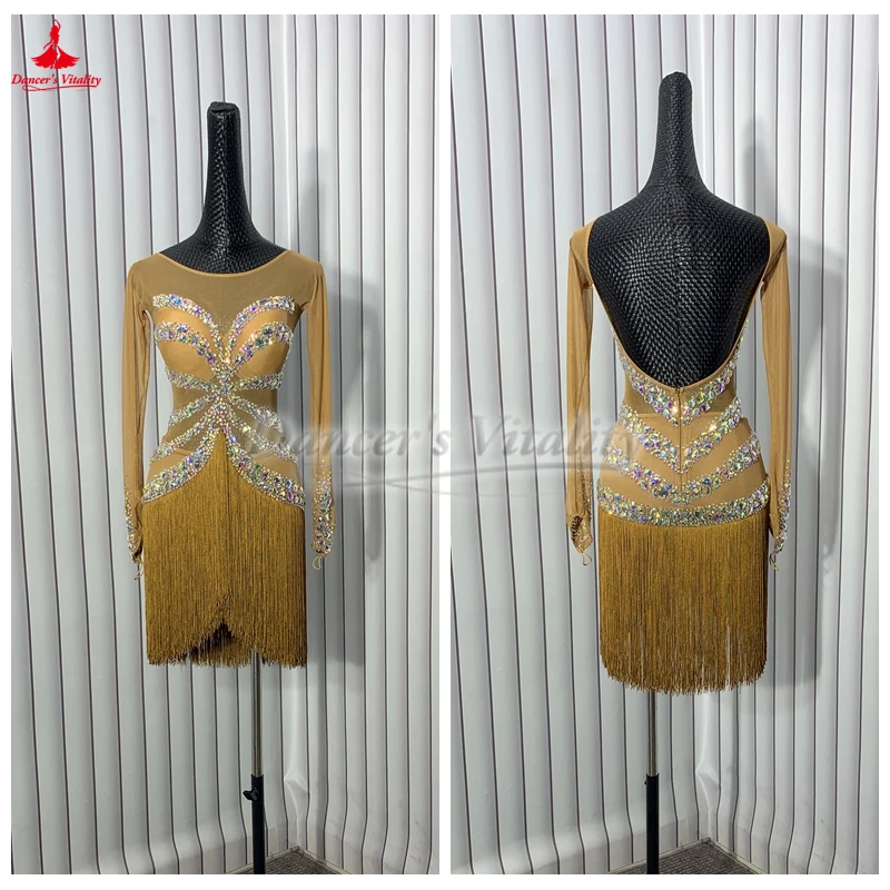 Latin Dance Adult Children and Adolescents Competition Tassels Dresses Customize Chacha Samba Rumba Jive Performance Clothing
Latin Dance Adult Children and Adolescents Competition Tassels Dresses Customize Chacha Samba Rumba Jive Performance Clothing