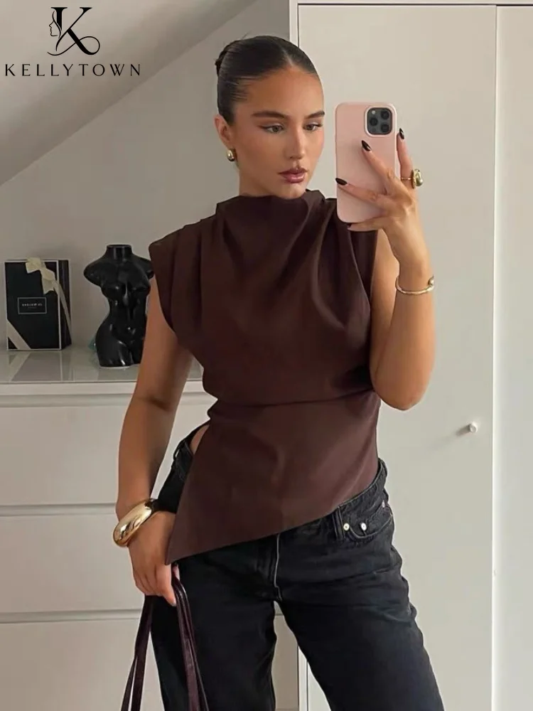 Black Top Woman Asymmetric Ruched T Shirt Basic 2026 Summer New Tops Brown Casual Fashion Chic Slim Padded Shoulder Tee Shirts
Black Top Woman Asymmetric Ruched T Shirt Basic 2026 Summer New Tops Brown Casual Fashion Chic Slim Padded Shoulder Tee Shirts