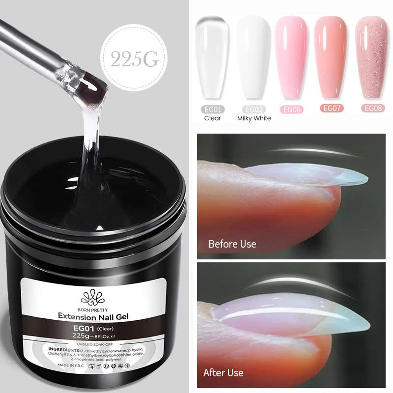 BORN PRETTY 225g Milky White Pink Clear Nail Extension Gel Soak Off UV LED Semi Permanent Construction Gel Nail Art Salon DIY
BORN PRETTY 225g Milky White Pink Clear Nail Extension Gel Soak Off UV LED Semi Permanent Construction Gel Nail Art Salon DIY