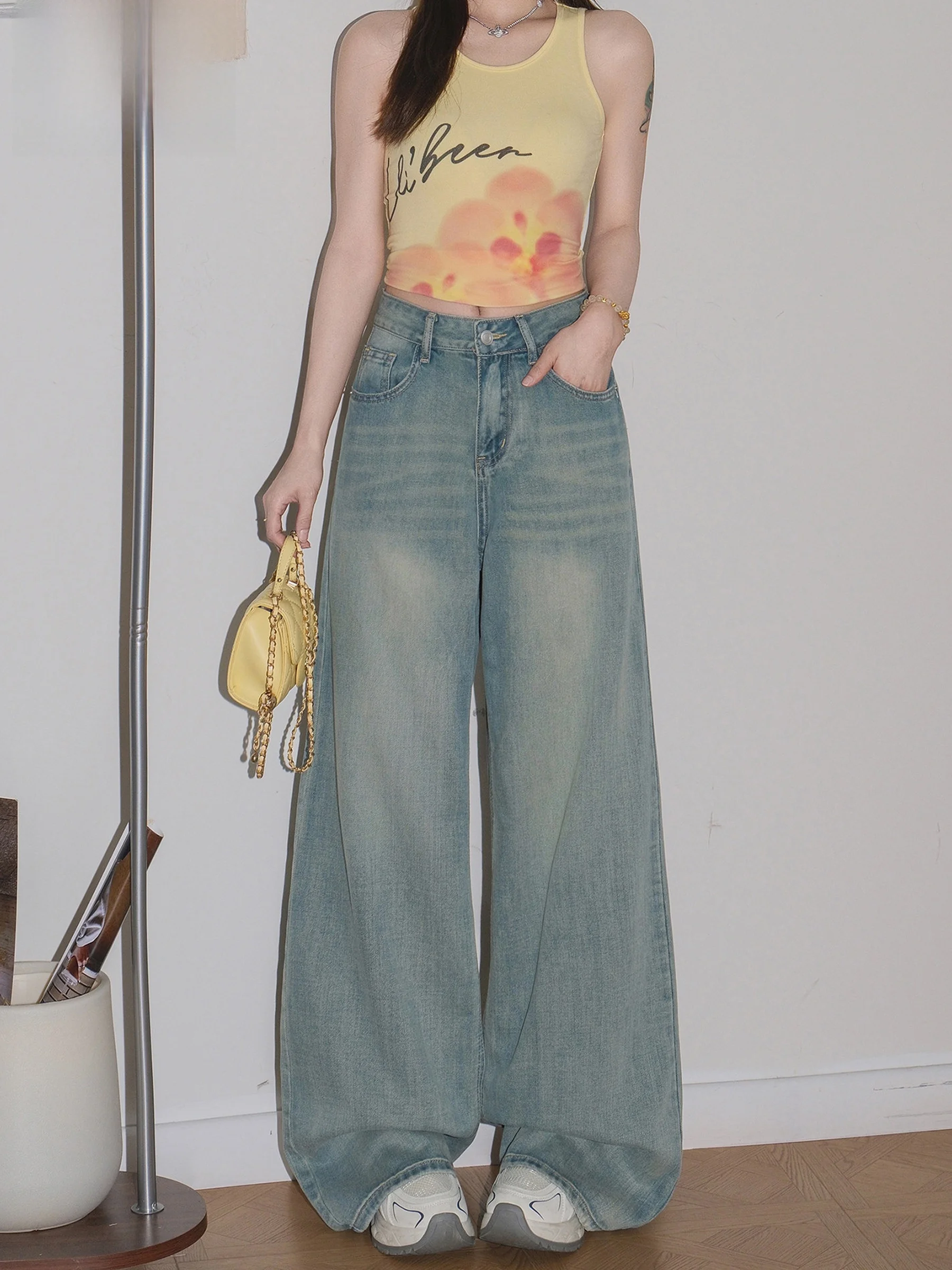 High Waist Wide Leg Denim Jeans Women's Summer Thin Loose Drape Straight Leg Floor-Length Pants Laisel Casual Shorts
High Waist Wide Leg Denim Jeans Women's Summer Thin Loose Drape Straight Leg Floor-Length Pants Laisel Casual Shorts