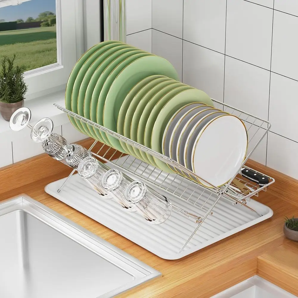 Dish Rack with Drip Tray, StainlSteel 3-Tier Collapsible Drainer Dish Drying Rack or Kitchen Counter, Sink, Countertop,Cutlery,
Dish Rack with Drip Tray, StainlSteel 3-Tier Collapsible Drainer Dish Drying Rack or Kitchen Counter, Sink, Countertop,Cutlery,