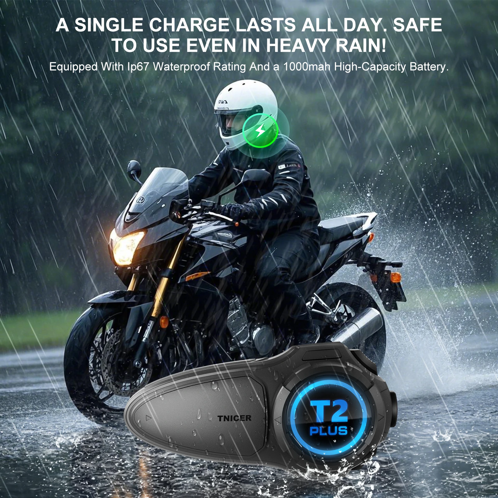TNICER T2Plus Motorcycle Helmet Headphones Mesh Intercom for 10 Riders Speak, Sharing music and intercom at the same time
TNICER T2Plus Motorcycle Helmet Headphones Mesh Intercom for 10 Riders Speak, Sharing music and intercom at the same time