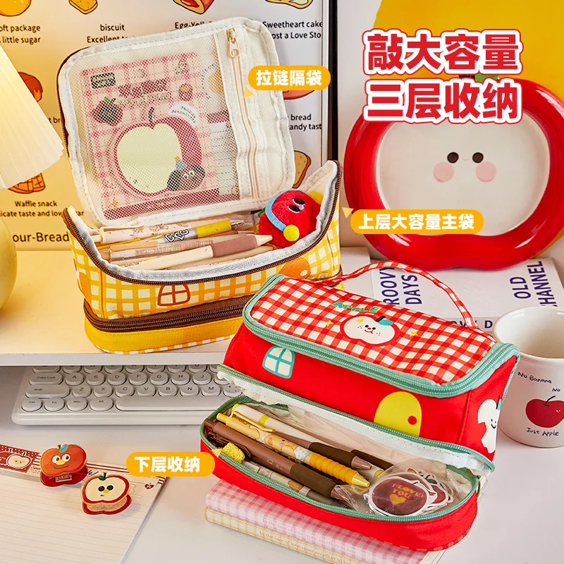 Cute Little House Pen Bag Large Capacity 3-Layer Stationery Bag Multifunctional Waterproof Pen Box Learning Supplies
Cute Little House Pen Bag Large Capacity 3-Layer Stationery Bag Multifunctional Waterproof Pen Box Learning Supplies