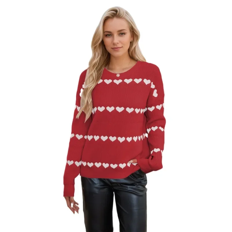"Women's Heart Embroidery Knit Sweater - Loose Long Sleeve Pullover, Soft Winter Jumper, Love Design Casual Top"
"Women's Heart Embroidery Knit Sweater - Loose Long Sleeve Pullover, Soft Winter Jumper, Love Design Casual Top"