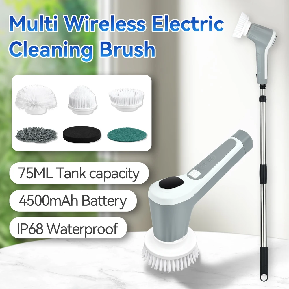 Мультиэлектрическая щетка для чистки, водонепроницаемая 8-в-1, электрическая скруббер для чистки, кухня, ванная комната, пол, бытовые чистящие инструменты
Мультиэлектрическая щетка для чистки, водонепроницаемая 8-в-1, электрическая скруббер для чистки, кухня, ванная комната, пол, бытовые чистящие инструменты