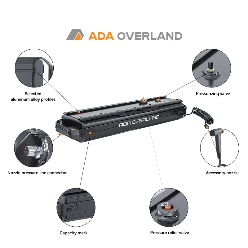 Ada Overland Large Capacity Camping Leak Proof Water Tank Mounted Outdoor For 4x4 Off-road /Truck/Suv
Ada Overland Large Capacity Camping Leak Proof Water Tank Mounted Outdoor For 4x4 Off-road /Truck/Suv