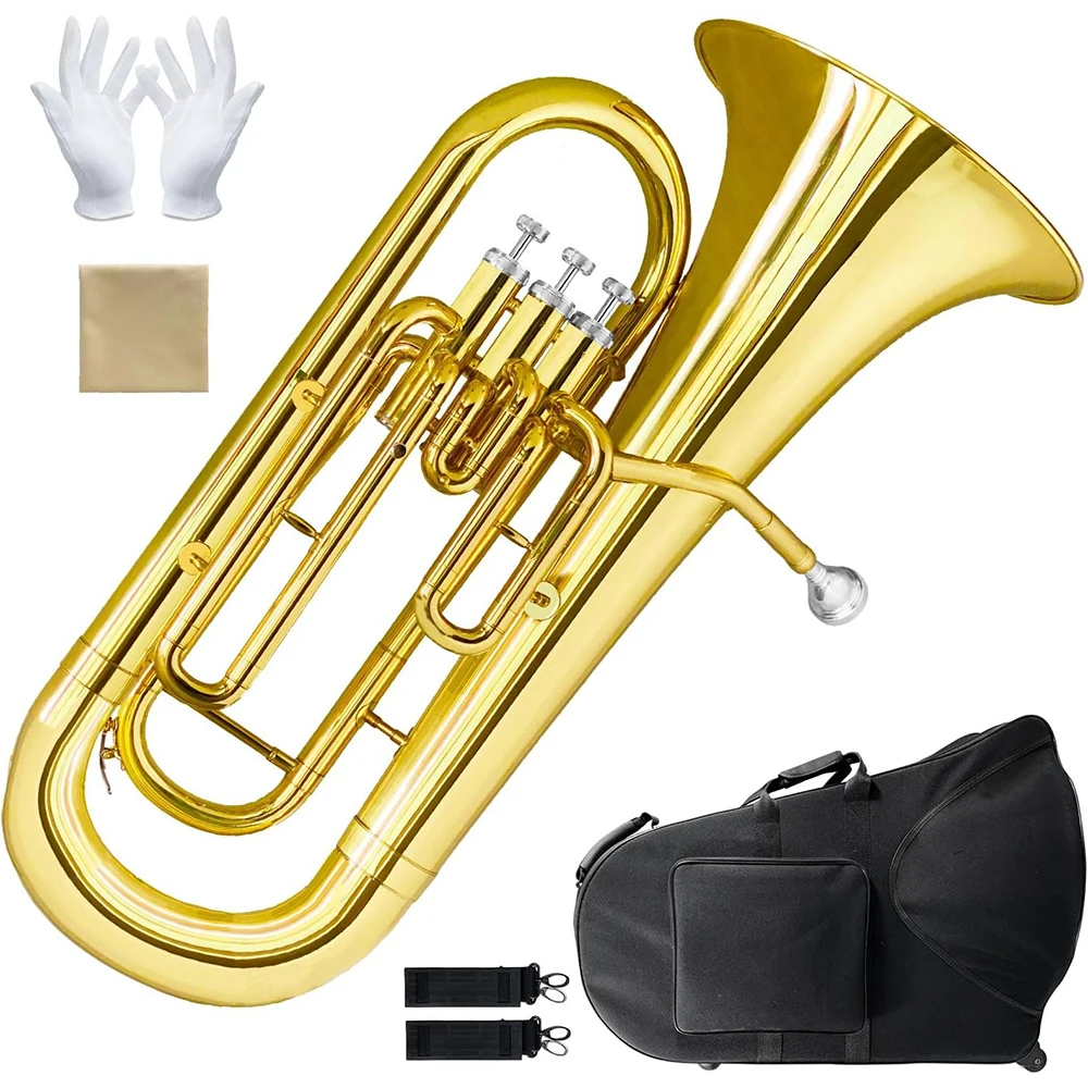 Factory Cheap OEM Bb Gold Sanli Key Brass Instrument Euphonium With Case Mouthpiece Set
Factory Cheap OEM Bb Gold Sanli Key Brass Instrument Euphonium With Case Mouthpiece Set