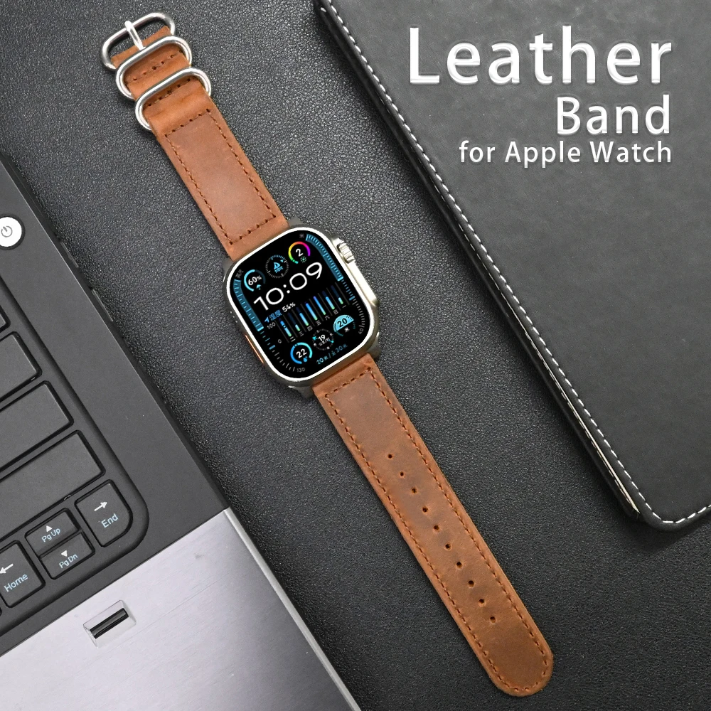 Soft Leather Band for Apple Watch Ultra 2 49mm series 10 46mm Luxury Bracelet Correa for iWatch 9 8 7 45mm 6 5 4 Se 44mm Strap
Soft Leather Band for Apple Watch Ultra 2 49mm series 10 46mm Luxury Bracelet Correa for iWatch 9 8 7 45mm 6 5 4 Se 44mm Strap