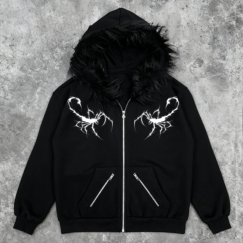 Американский стиль 2021, осенние и зимние новые мужские и женские толстовки с принтом в виде скорпиона, уличный панк, хип-хоп
Американский стиль 2021, осенние и зимние новые мужские и женские толстовки с принтом в виде скорпиона, уличный панк, хип-хоп