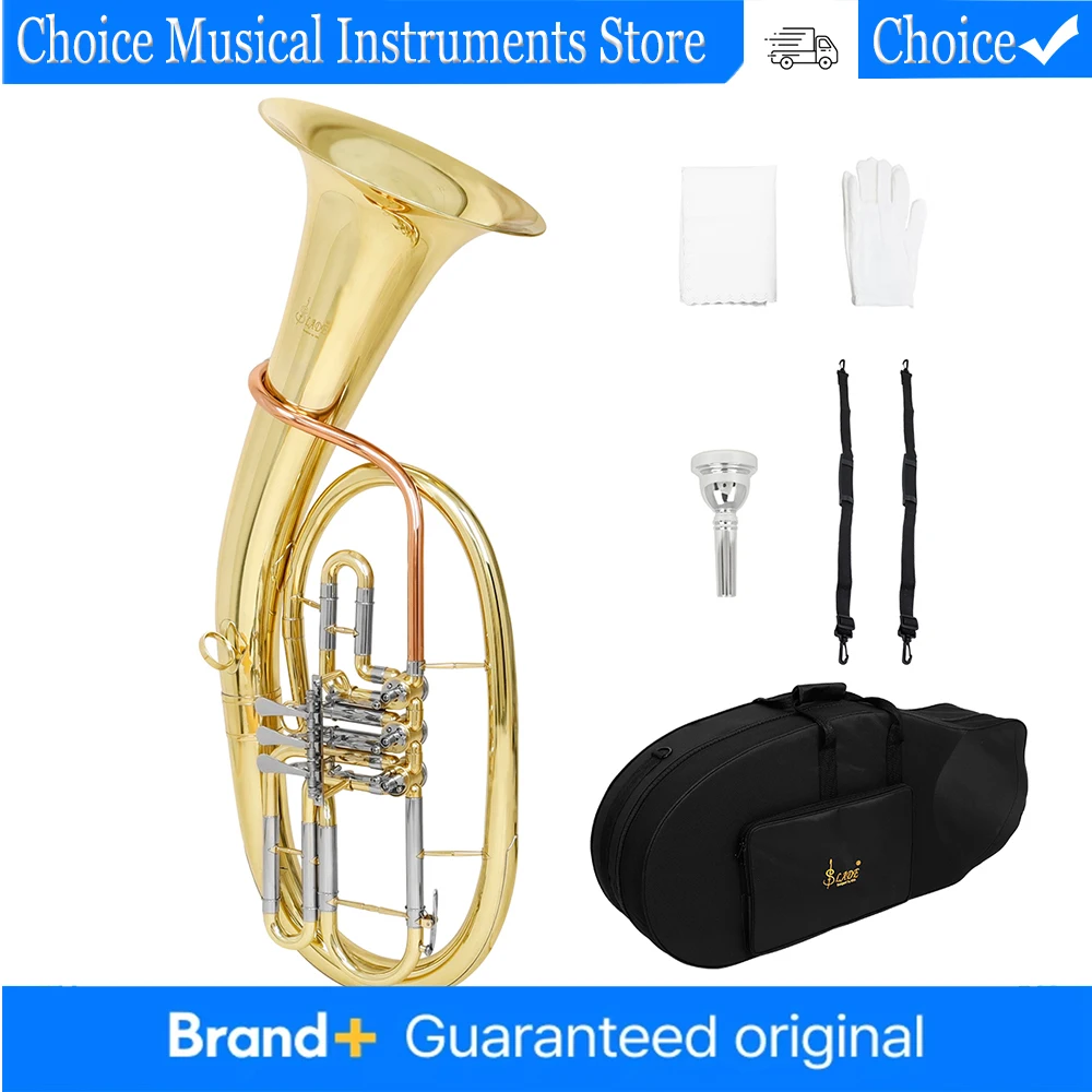SLADE Phosphor Color Tenor Horn 3-keys Flat Key Euphonium Premium Brass Body Tenor Horn Low Instrument with Wipes Gloves Bags
SLADE Phosphor Color Tenor Horn 3-keys Flat Key Euphonium Premium Brass Body Tenor Horn Low Instrument with Wipes Gloves Bags