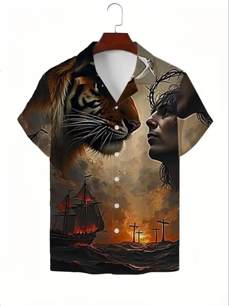 Neon Purple Tiger Print Hawaiian Shirt For Men Fantasy Animal Graphic Short Sleeve Beach Shirt Summer Vacation Aloha Shirts Tops
Neon Purple Tiger Print Hawaiian Shirt For Men Fantasy Animal Graphic Short Sleeve Beach Shirt Summer Vacation Aloha Shirts Tops