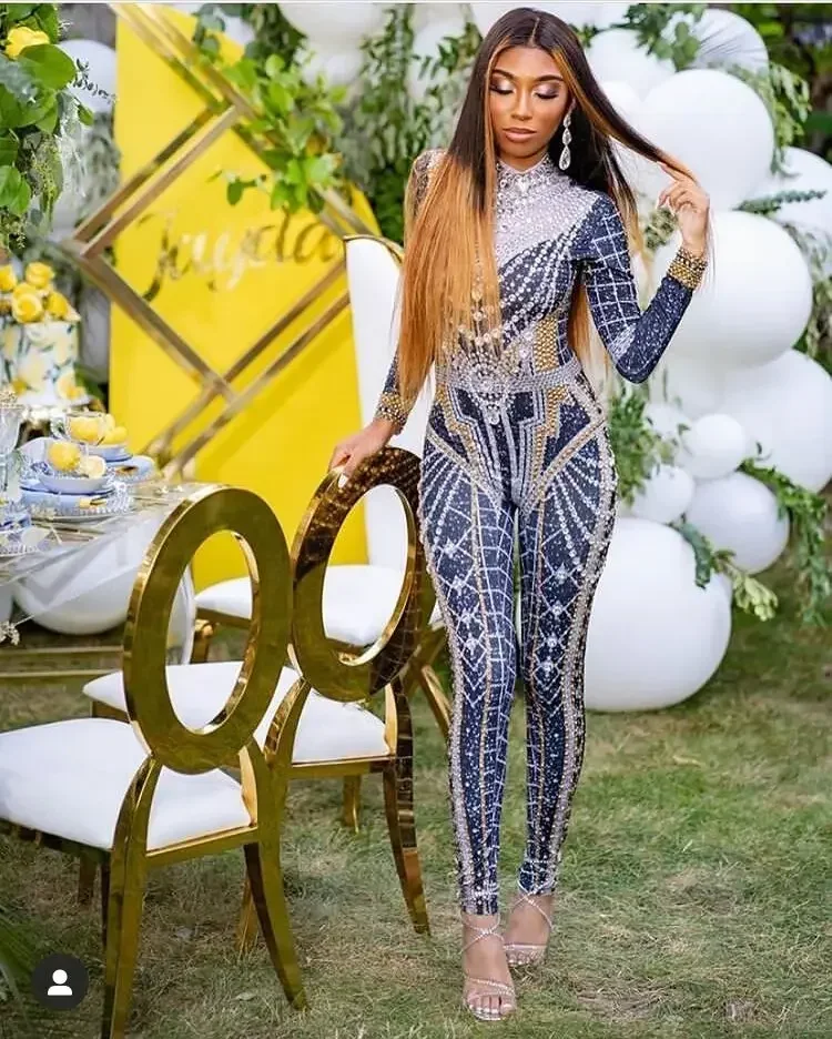 Sexy Women's Flashing Glass Rhinestone Jumpsuit Trending Party Celebrate Prom Outfit Nightclub Singer Dancer Playsuit Costumes
Sexy Women's Flashing Glass Rhinestone Jumpsuit Trending Party Celebrate Prom Outfit Nightclub Singer Dancer Playsuit Costumes