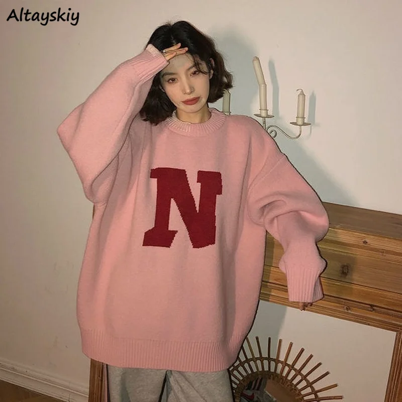 Sweet Harajuku Pullovers Chic Women O-neck Sweaters Letter Loose Leisure All-match Cool High Street Spring Popular Simple Newest
Sweet Harajuku Pullovers Chic Women O-neck Sweaters Letter Loose Leisure All-match Cool High Street Spring Popular Simple Newest