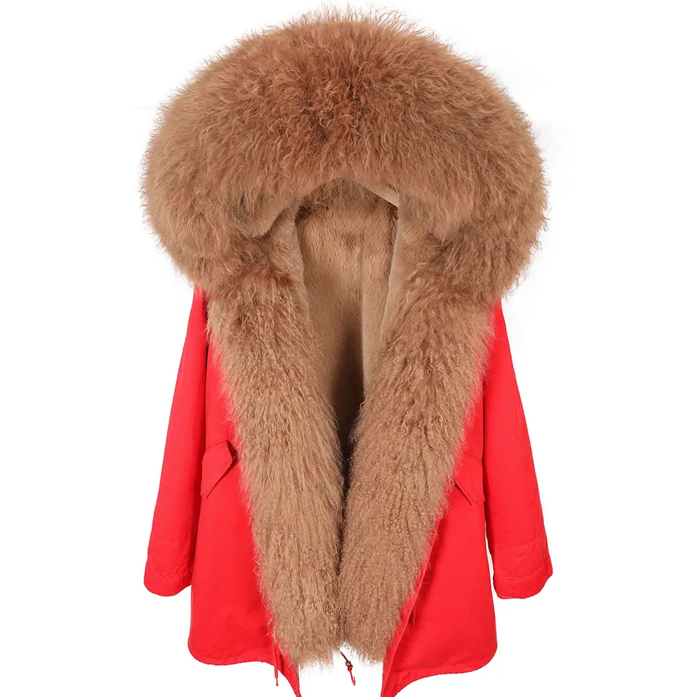 Fashion Winter Jacket Detachable lining Women Coat Natural Real Mongolian wool Fur Collar Loose Long Parkas Big Fur Outerwear
Fashion Winter Jacket Detachable lining Women Coat Natural Real Mongolian wool Fur Collar Loose Long Parkas Big Fur Outerwear