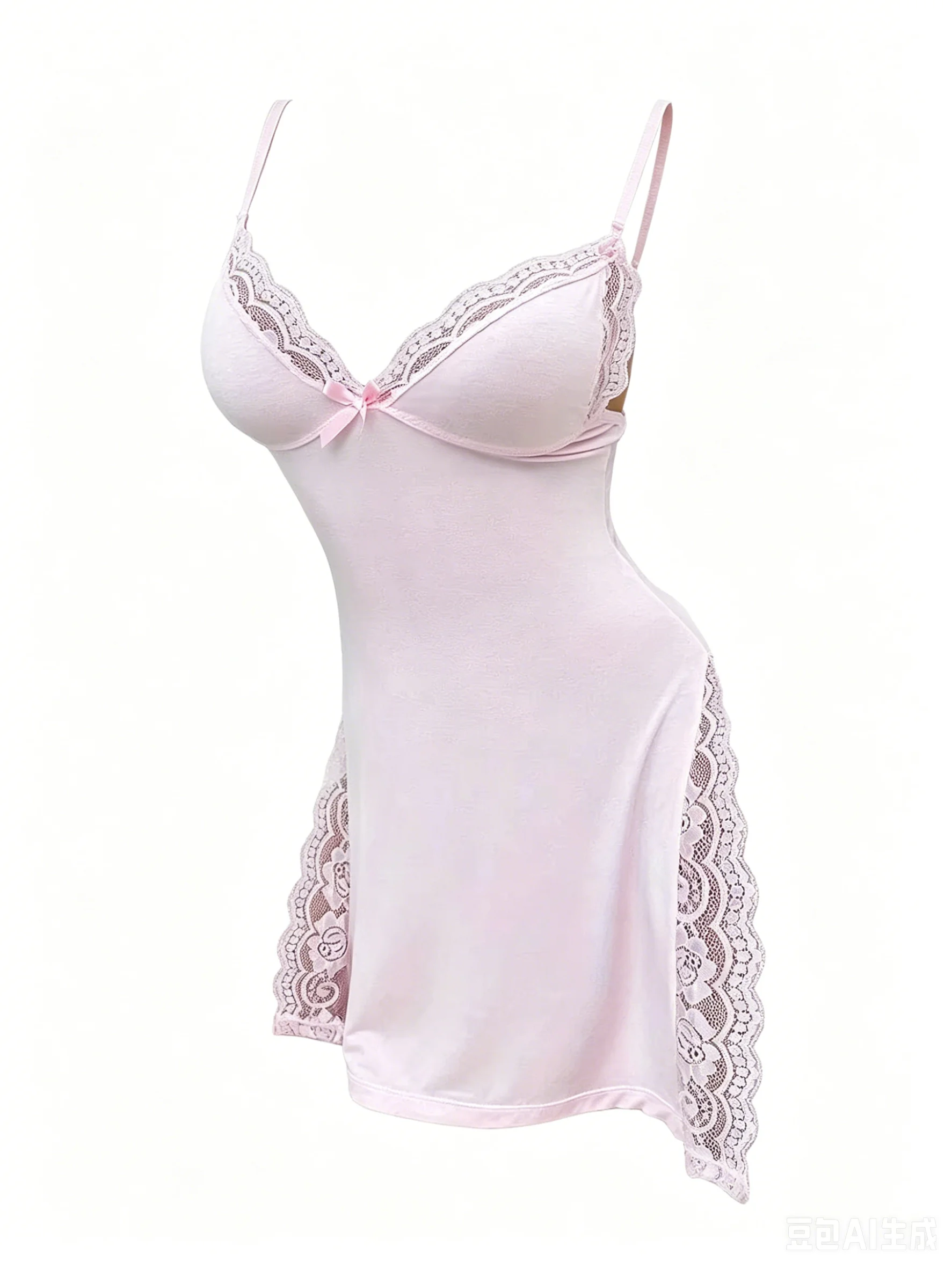 Ladies' Lace Sexy Nightgown, Cute Bow Decoration Pajamas, Sleeveless Nightgown With Side Slit
Ladies' Lace Sexy Nightgown, Cute Bow Decoration Pajamas, Sleeveless Nightgown With Side Slit