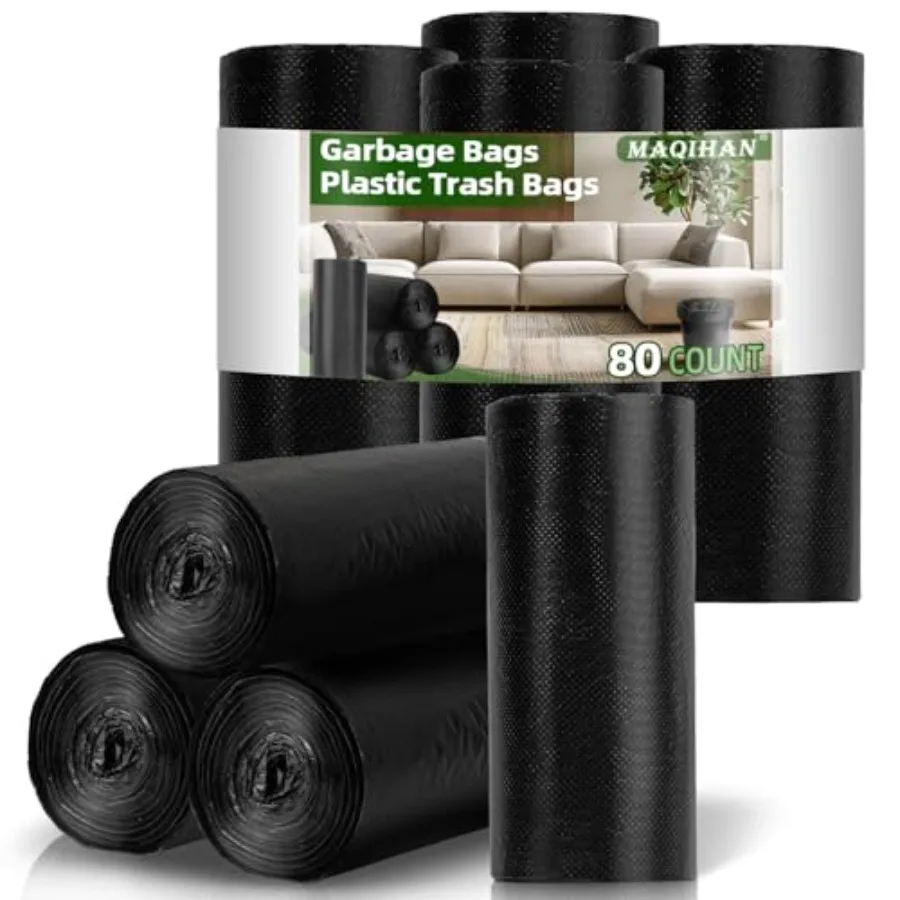 Trash Bags Bulk - 80 Count 4 Gallon Durable Garbage Bags, Small Plastic Trash Can Liners for Bedroom, Kitchen, Bathroom, Home,
Trash Bags Bulk - 80 Count 4 Gallon Durable Garbage Bags, Small Plastic Trash Can Liners for Bedroom, Kitchen, Bathroom, Home,