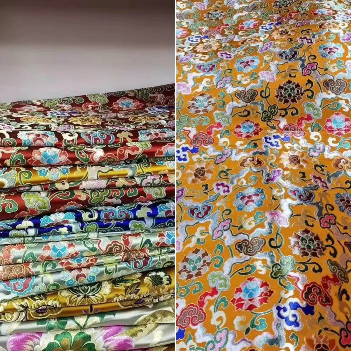 New Jacquard Lotus Auspicious Cloud Pattern Thickened Fabric for Buddha Terrace Fabric and Buddha Hall Decoration Fabric
New Jacquard Lotus Auspicious Cloud Pattern Thickened Fabric for Buddha Terrace Fabric and Buddha Hall Decoration Fabric