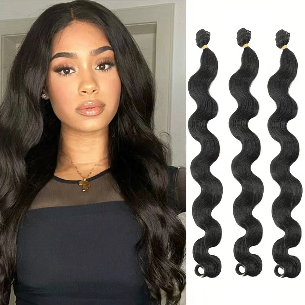 Body Wave Bundles 26 Inch Synthetic Hair Bundles Double Weft Long Wavy High Temperature Heat Resistant Hair Weaving 1/3 Bundles
Body Wave Bundles 26 Inch Synthetic Hair Bundles Double Weft Long Wavy High Temperature Heat Resistant Hair Weaving 1/3 Bundles