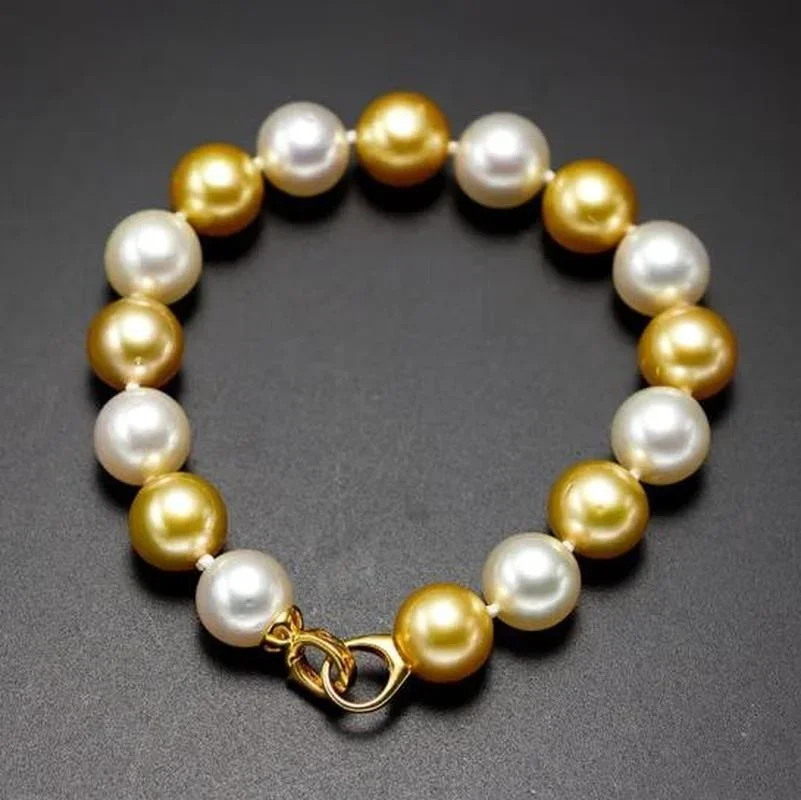 Natural 7.5"10-11mm Sea Genuine White Golden Round Pearl Bracelet Woman Free Shipping Bracelets 925 Sterling Silver
Natural 7.5"10-11mm Sea Genuine White Golden Round Pearl Bracelet Woman Free Shipping Bracelets 925 Sterling Silver